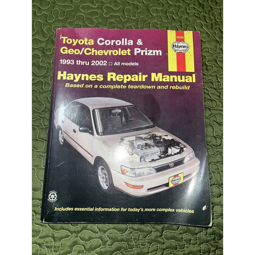 Haynes Repair Manual for Geo Prizm ,Toyota Corolla 1993-2002